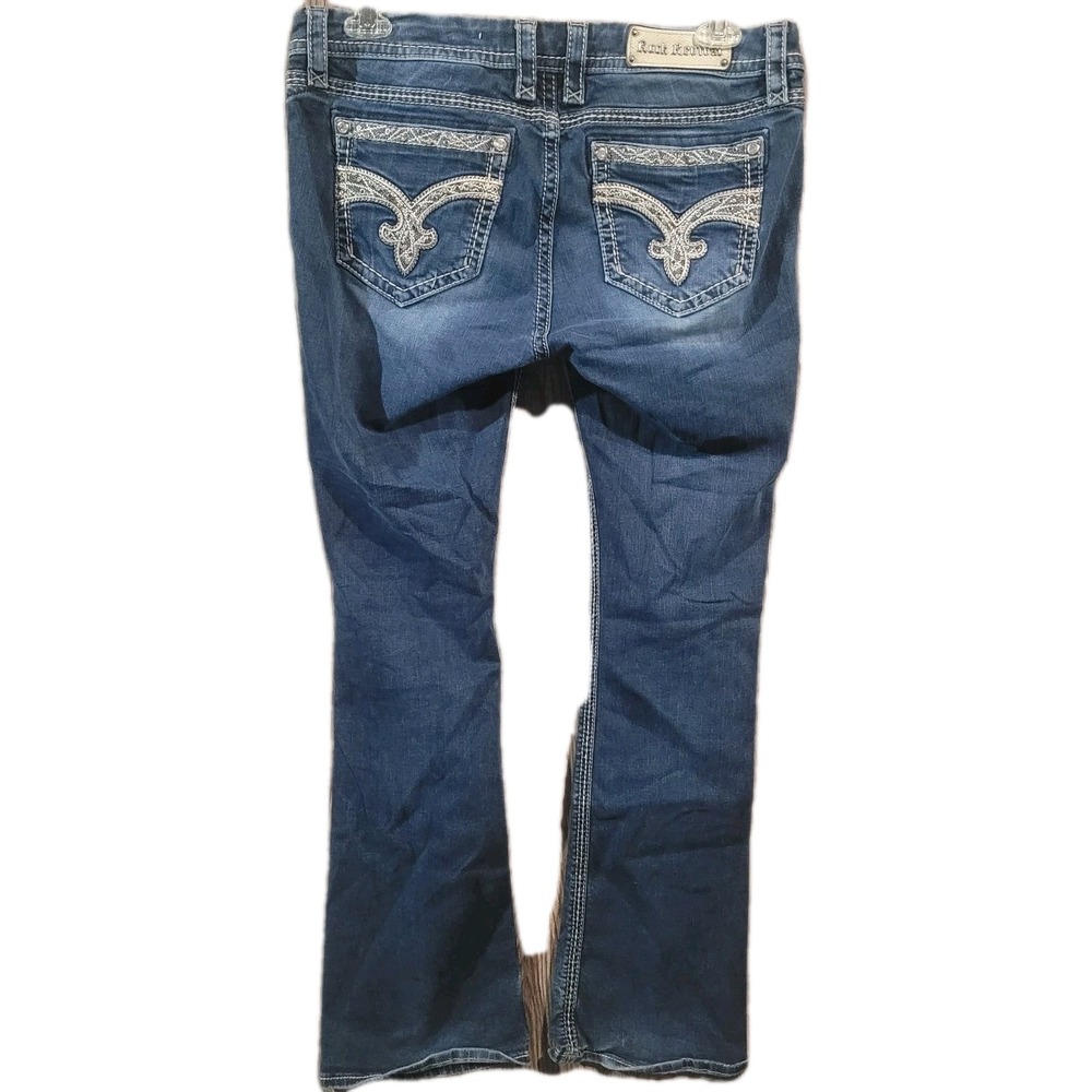 Rock Revival Tansy Curvy Bootcut Jeans 32 x 31 Embellished Rhinestone Pocket